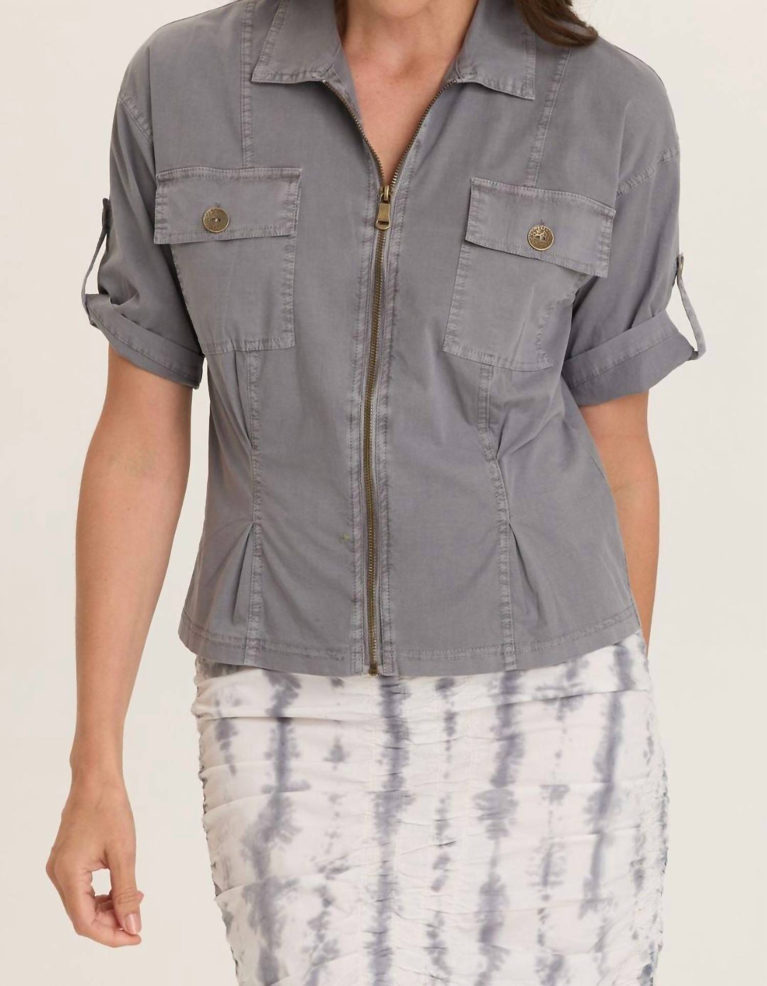 Wearables Nebulous Pigment Tammen Shacket in subtle dark grey - women's jacket