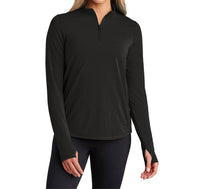 OGIO Women's Motion Zip Top in blacktop - women's long sleeve top