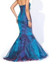 Blush Prom - Iridescent Mermaid Dress With Feathers And Stones