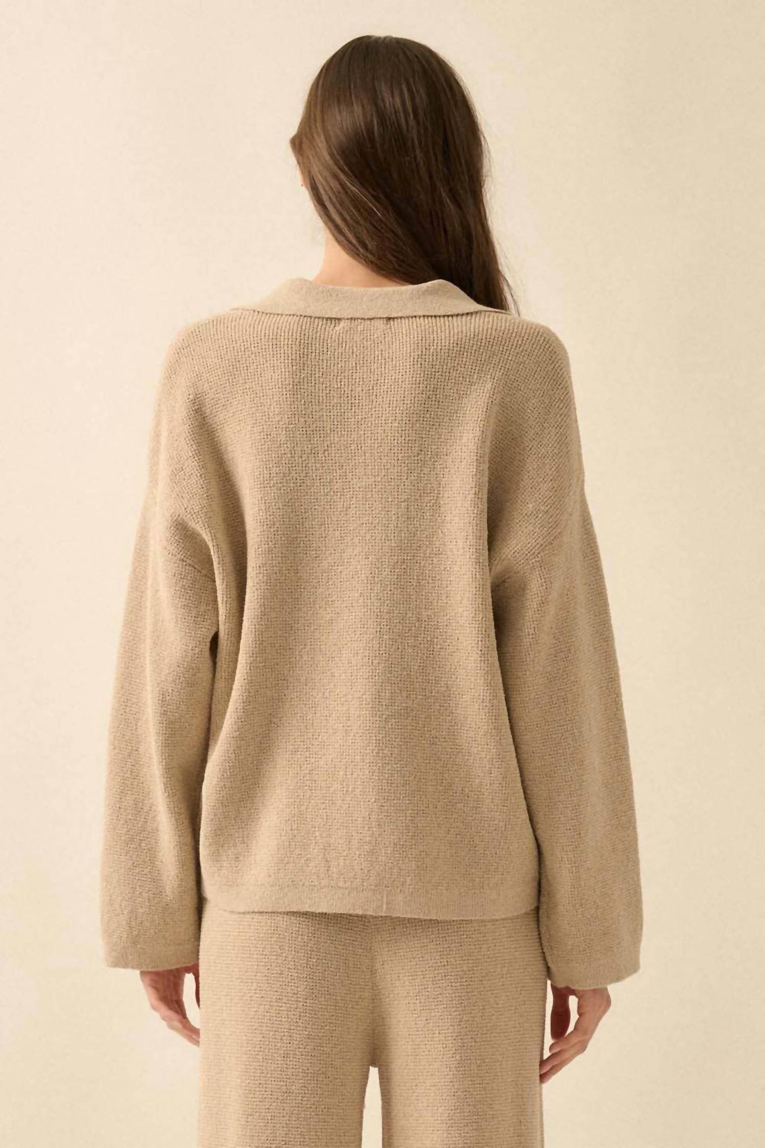 Promesa - Knit Long Sleeve V Neck Sweater