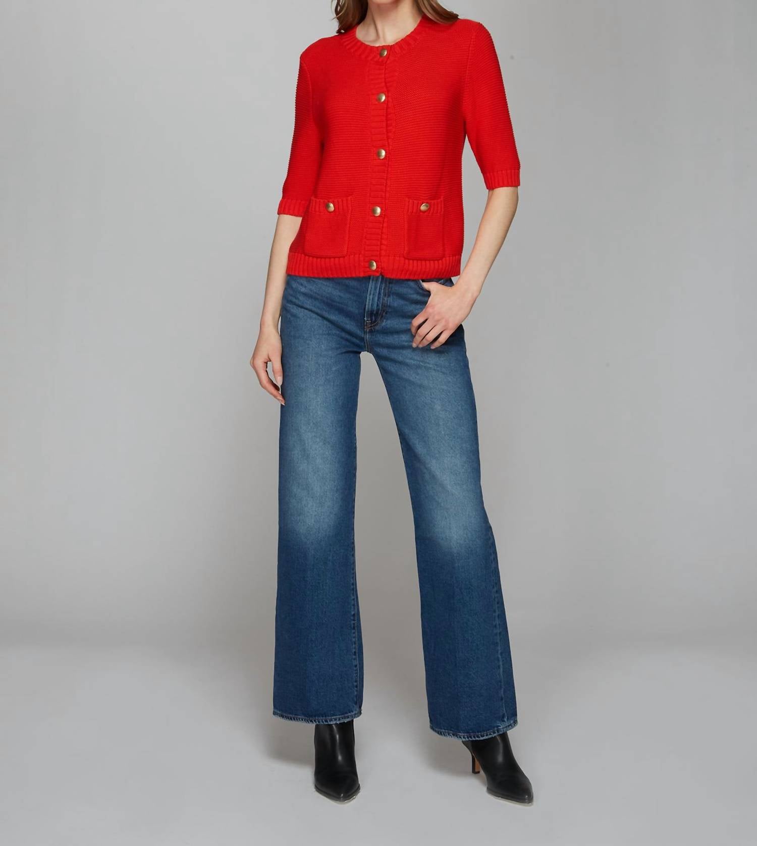 Autumn Cashmere - Button Front Elbow Sleeve Jacket