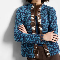 Nic + Zoe - Quilted Faux Leather Trim Jacket