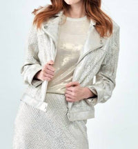 Insight Metallic Moto Jacket in silver - women's jacket