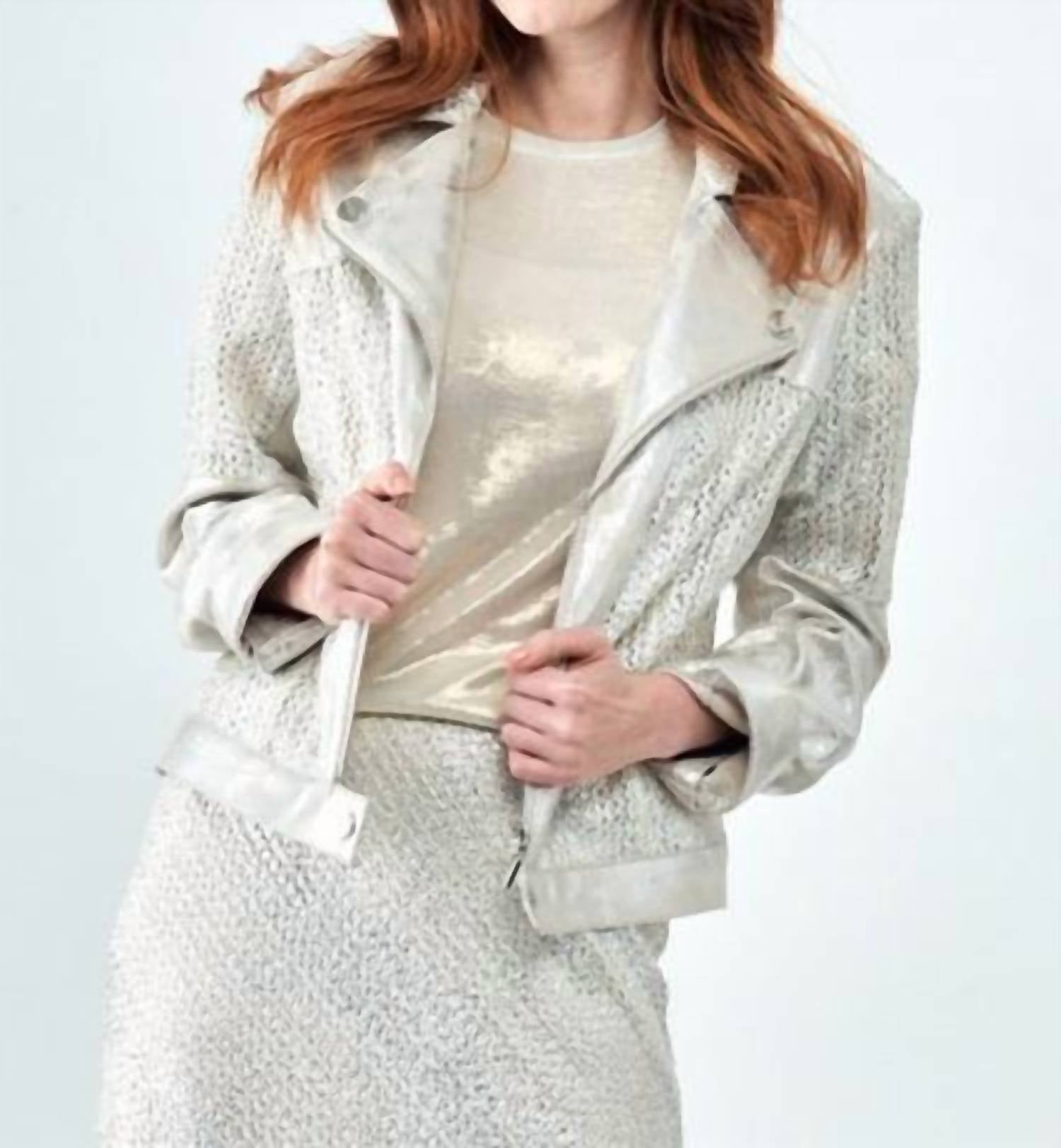 Insight Metallic Moto Jacket in silver - women's jacket