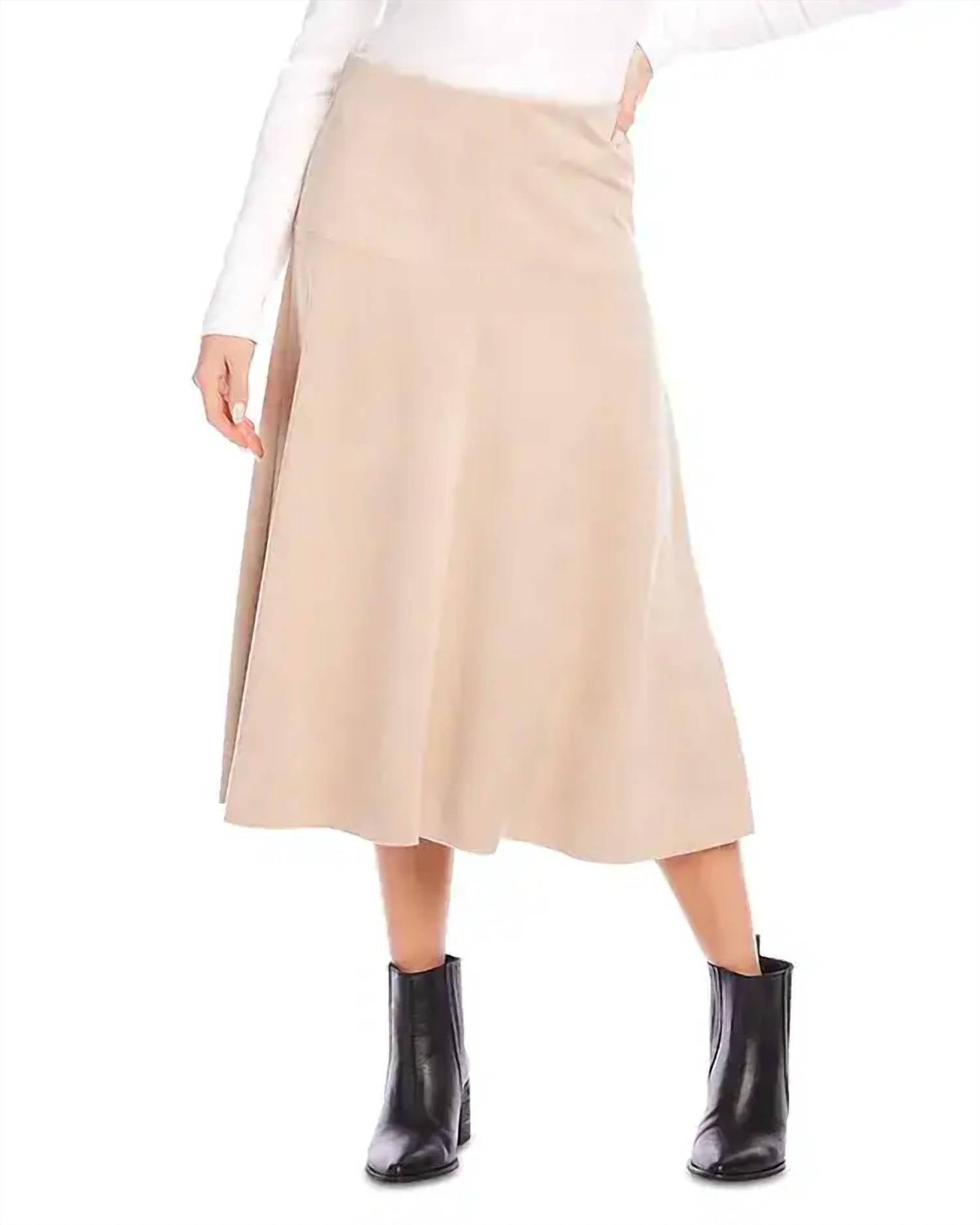 Karen Kane Faux Suede Skirt in almond - women's skirt