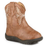 ROPER Kid's Cowbabies Luke Faux Leather Boots in brown - kids' boots