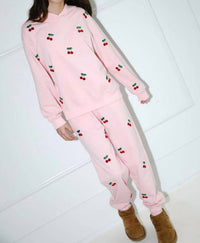 Lola + The Boys Kid's Cherry Berry Joggers Set in pink - item