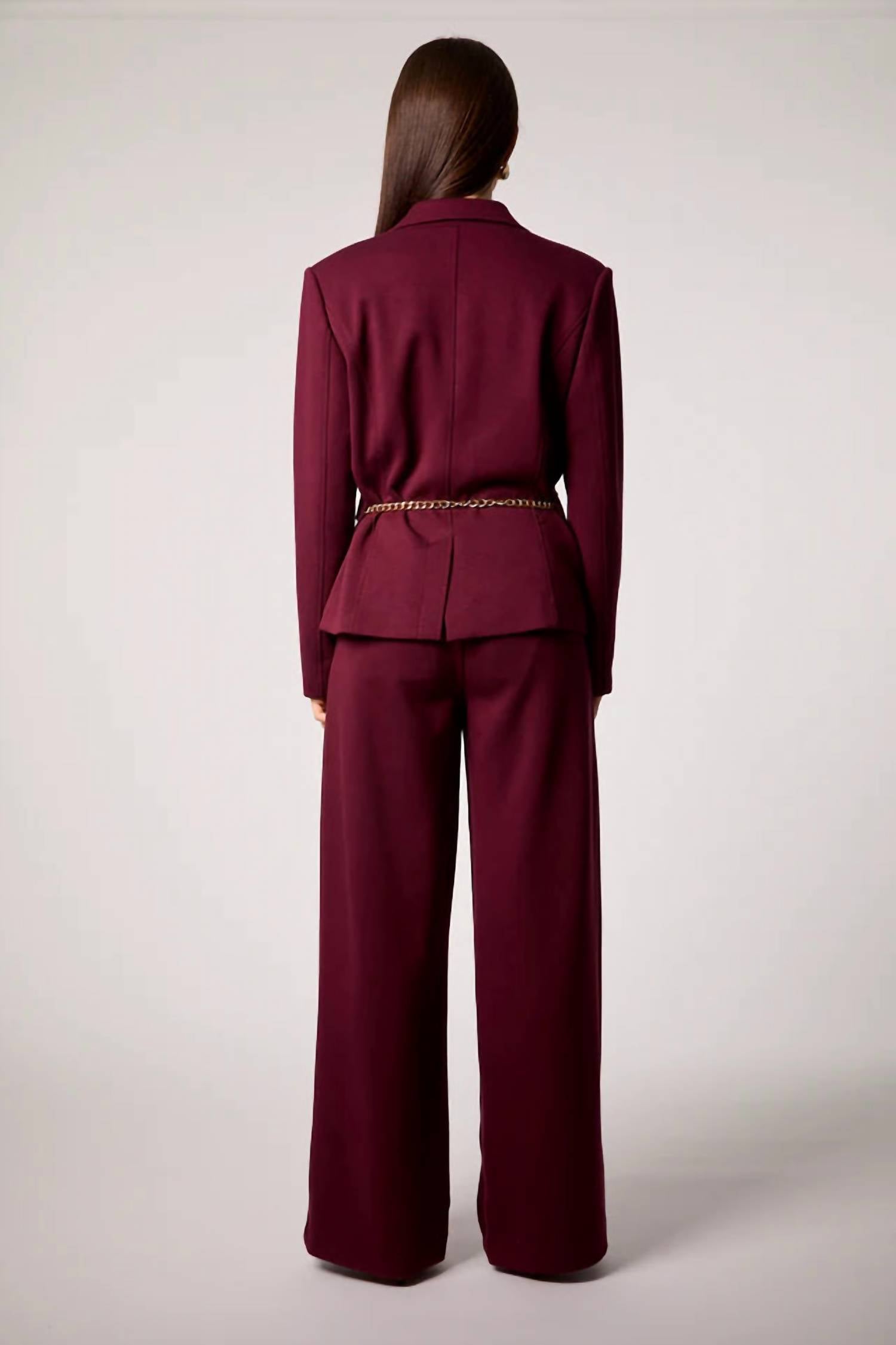 BLUE REVIVAL Taylor Trousers in burgundy - women's pants - view 5