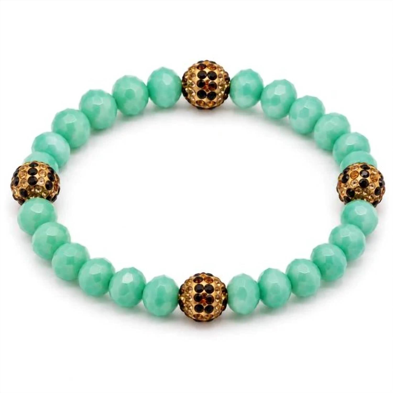 Sparkly South Wholesale - Women's Crystal Leopard Accent Stretch Bracelet
