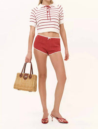 For Love & Lemons - Betsy Striped Polo Tee