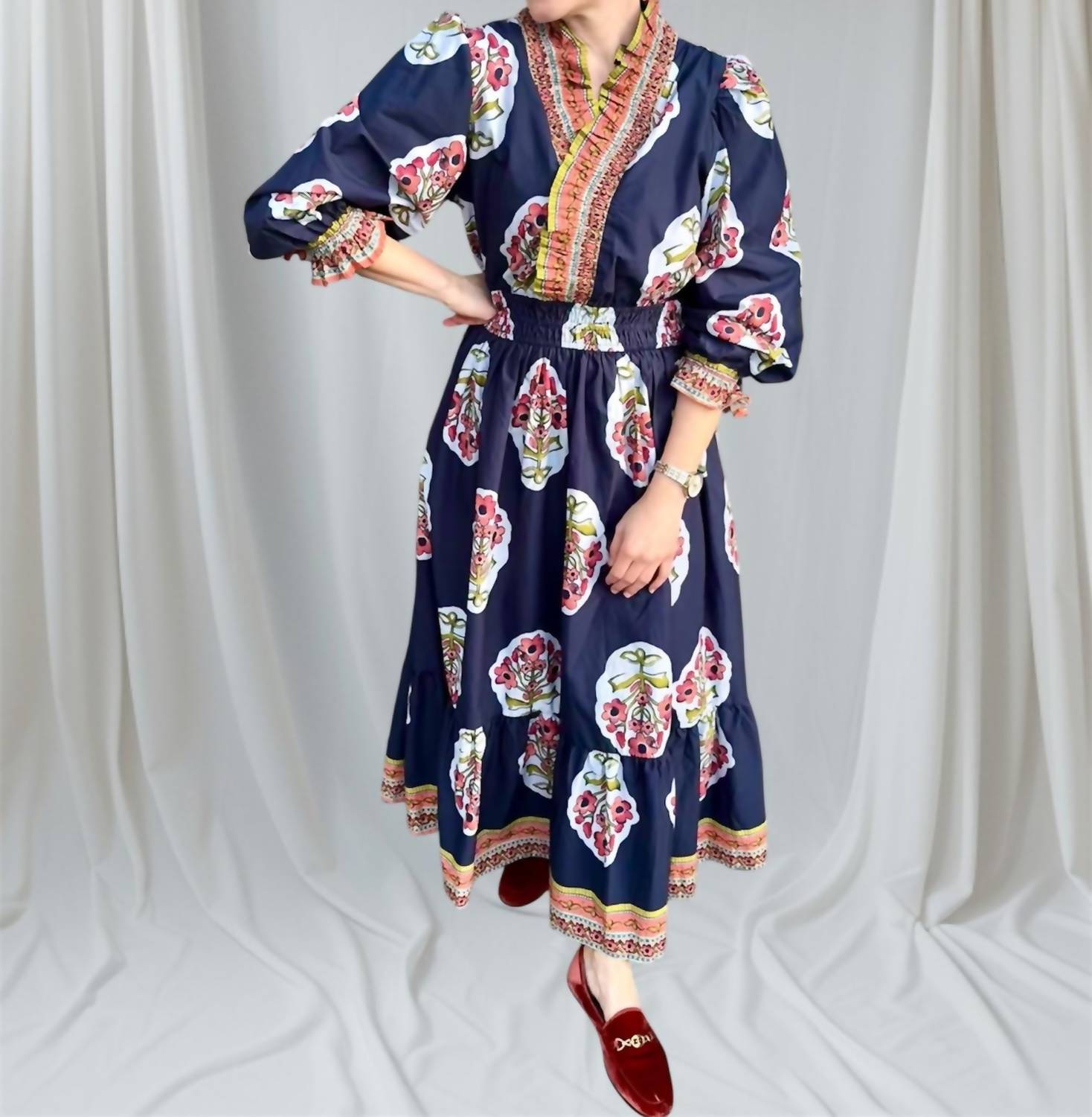 Umgee - Adalia Ruffle Midi Dress