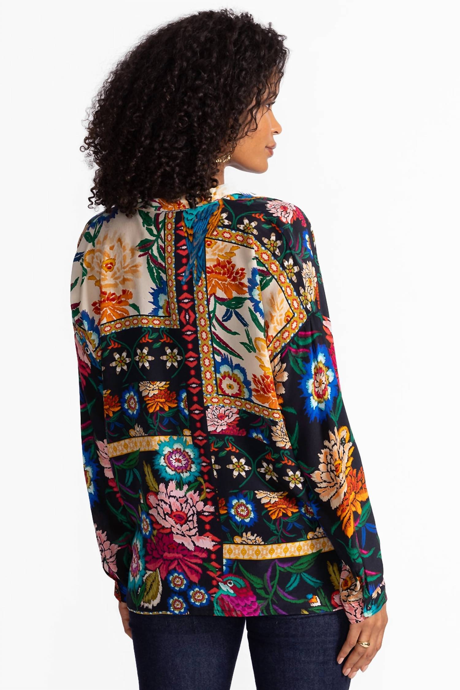 Johnny Was Women's Oversized Audrey Shirt Eirene Blouse in multi - women's blouse - alternate view