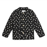 Rylee + Cru Girls' Quilted Hearts Coat in black - kids' jacket