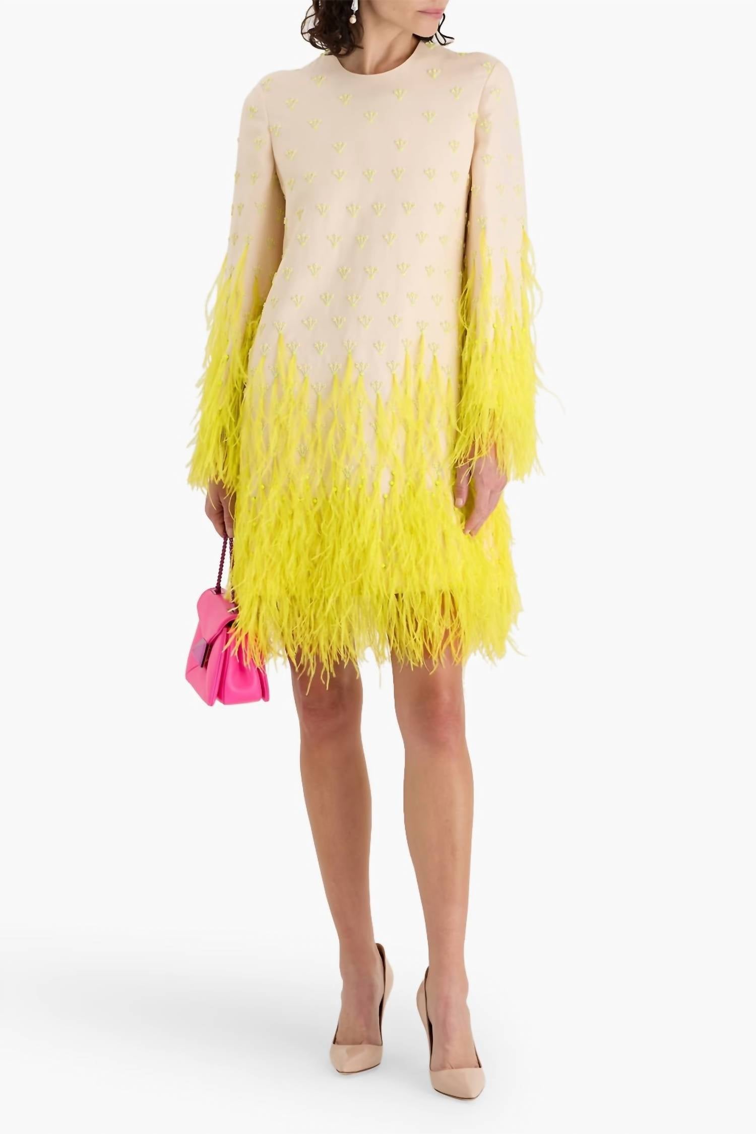 Valentino - Embellished Wool And Silk-blend Crepe Mini Dress