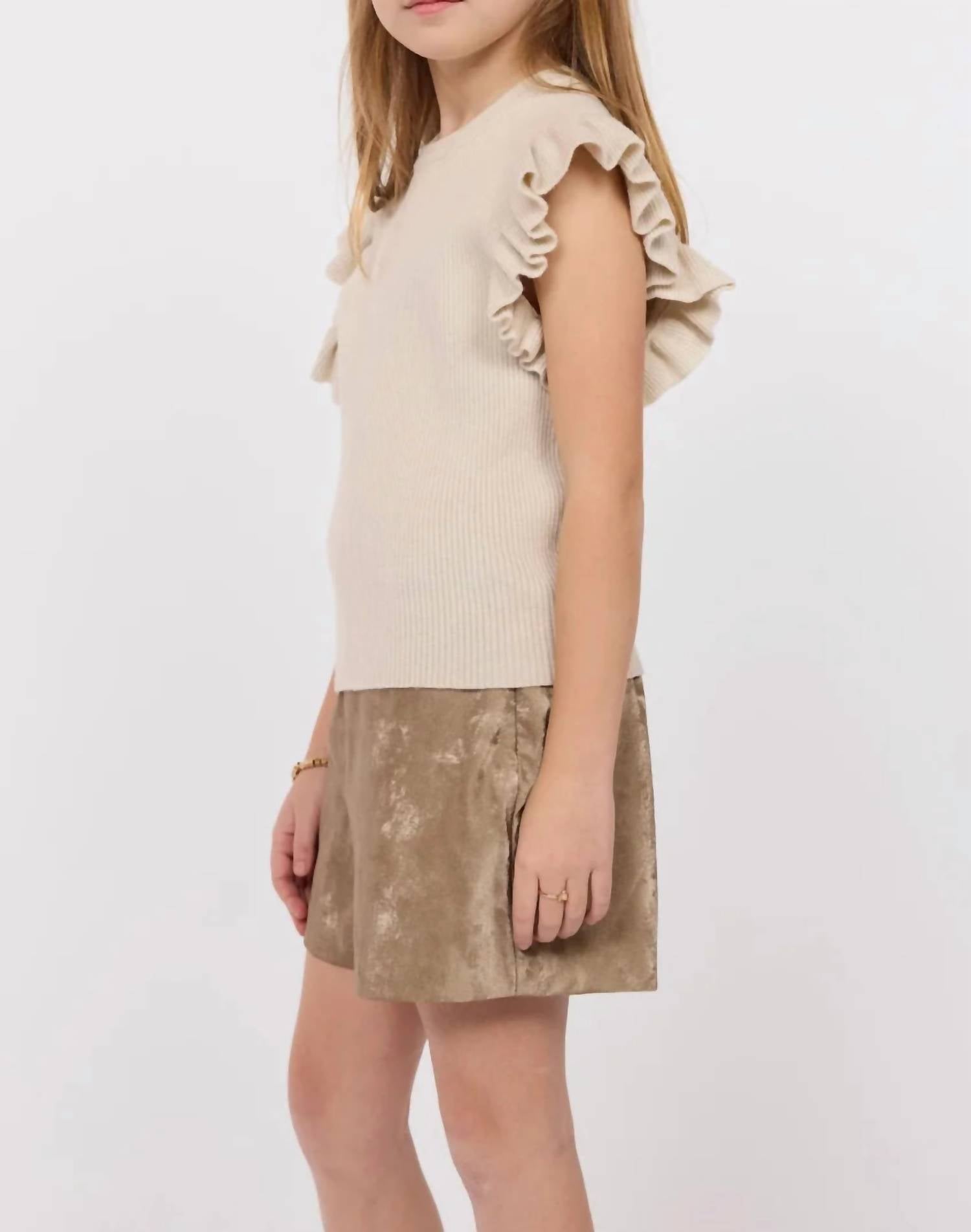 Sadie & Sage - Girls Tiffany Ruffle Armhole Sweater