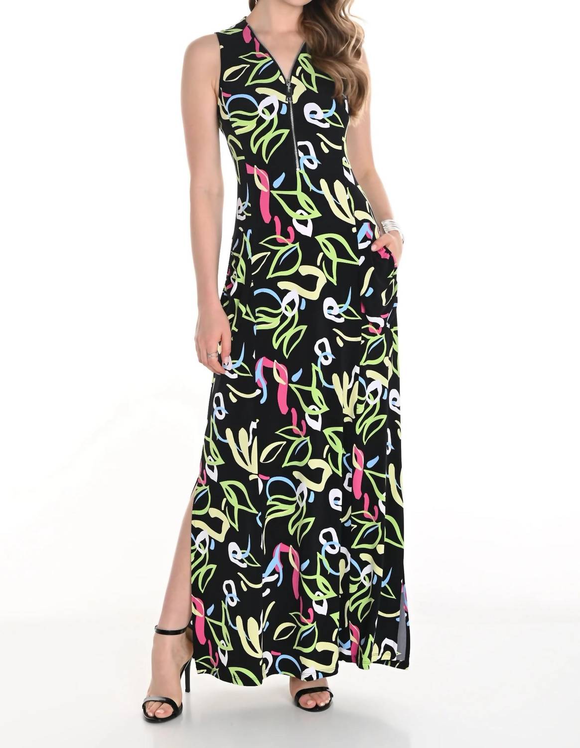 Frank Lyman - Doodle Print A Line Maxi Dress