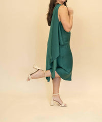 Sadie & Sage - Mirage Cowl Neck Midi Dress With Shawl