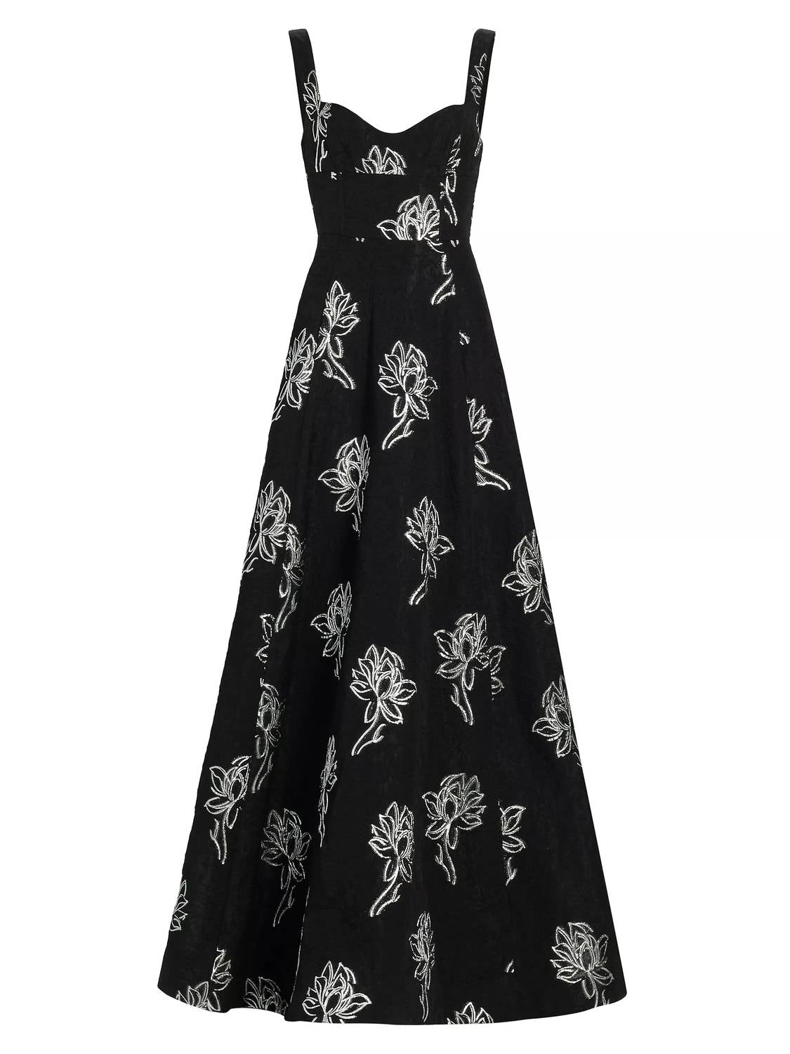 Ml Monique Lhuillier - Thalia Floral Jacquard A-Line Gown