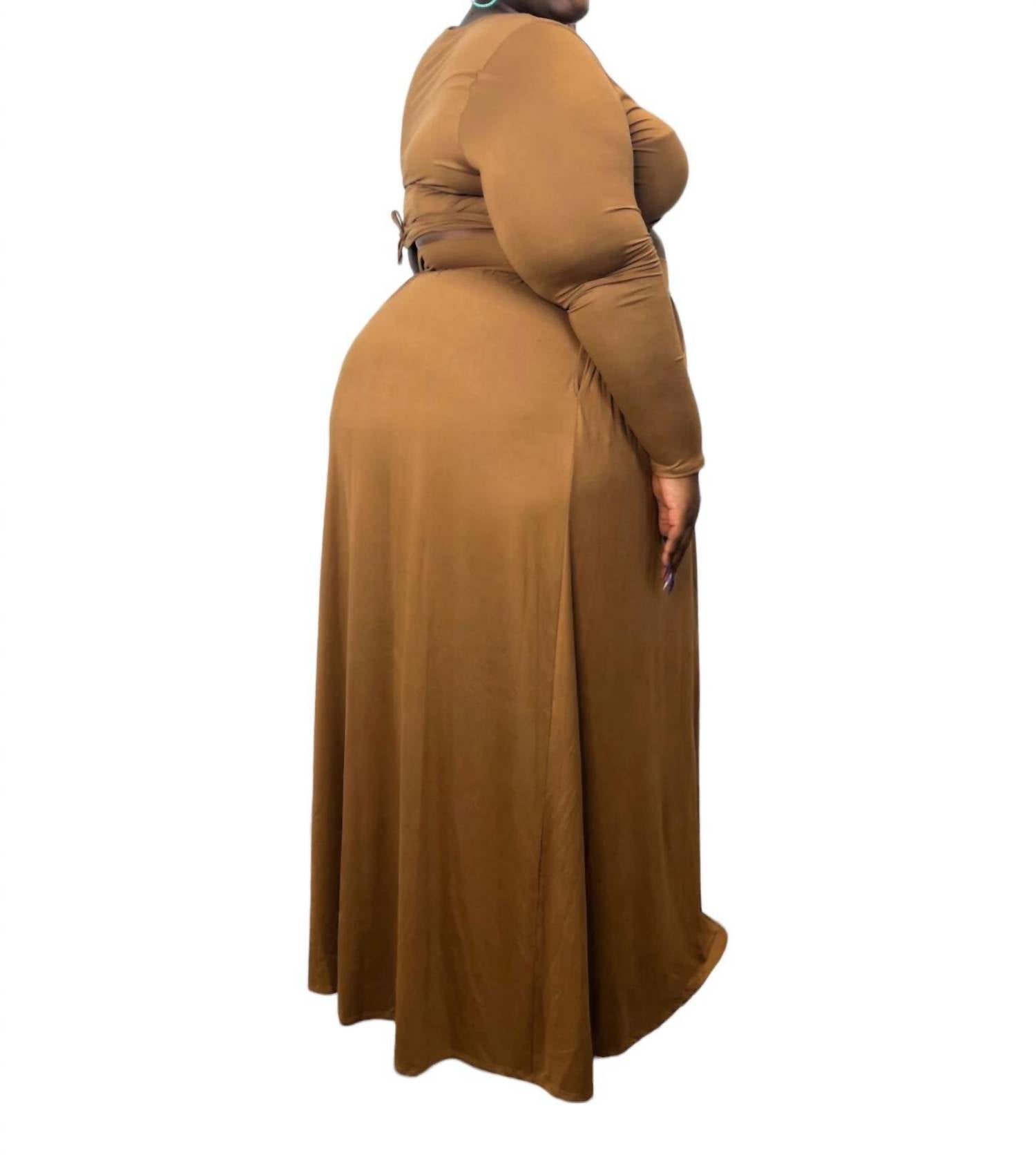 Curve Market - Two Piece Maxi Skirt Set - PLUS