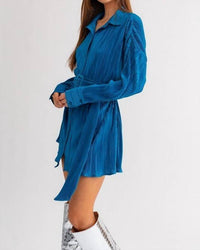 Disco Avenue Retro Radiant Dress in blue - women's dress - detail view