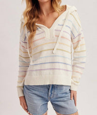 Hem & Thread - Rainbow Skyline Hooded Sweater