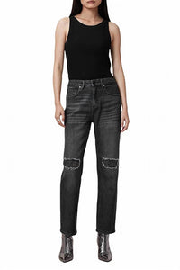 Allsaints - Ida Embroidered Cropped Jeans