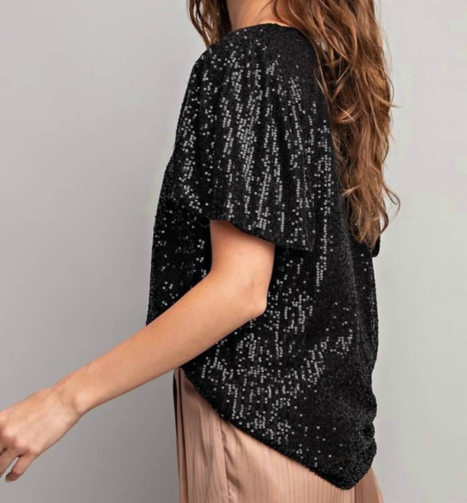 Ee:Some - Nichole Short Sleeve Sequin Top
