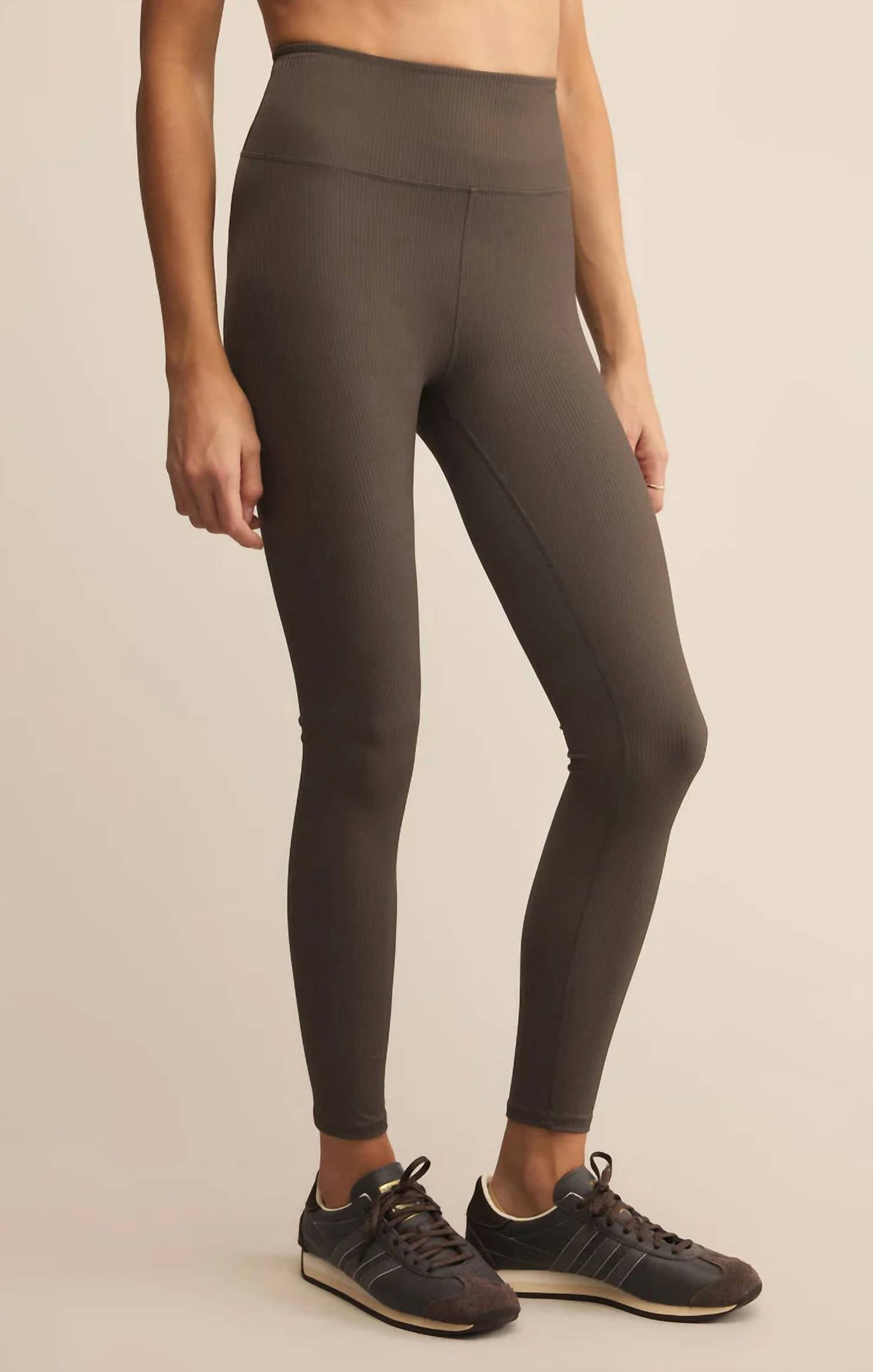 Z Supply Sporty Ribbed 7/8 Legging in tavern - women's pants - alternate view