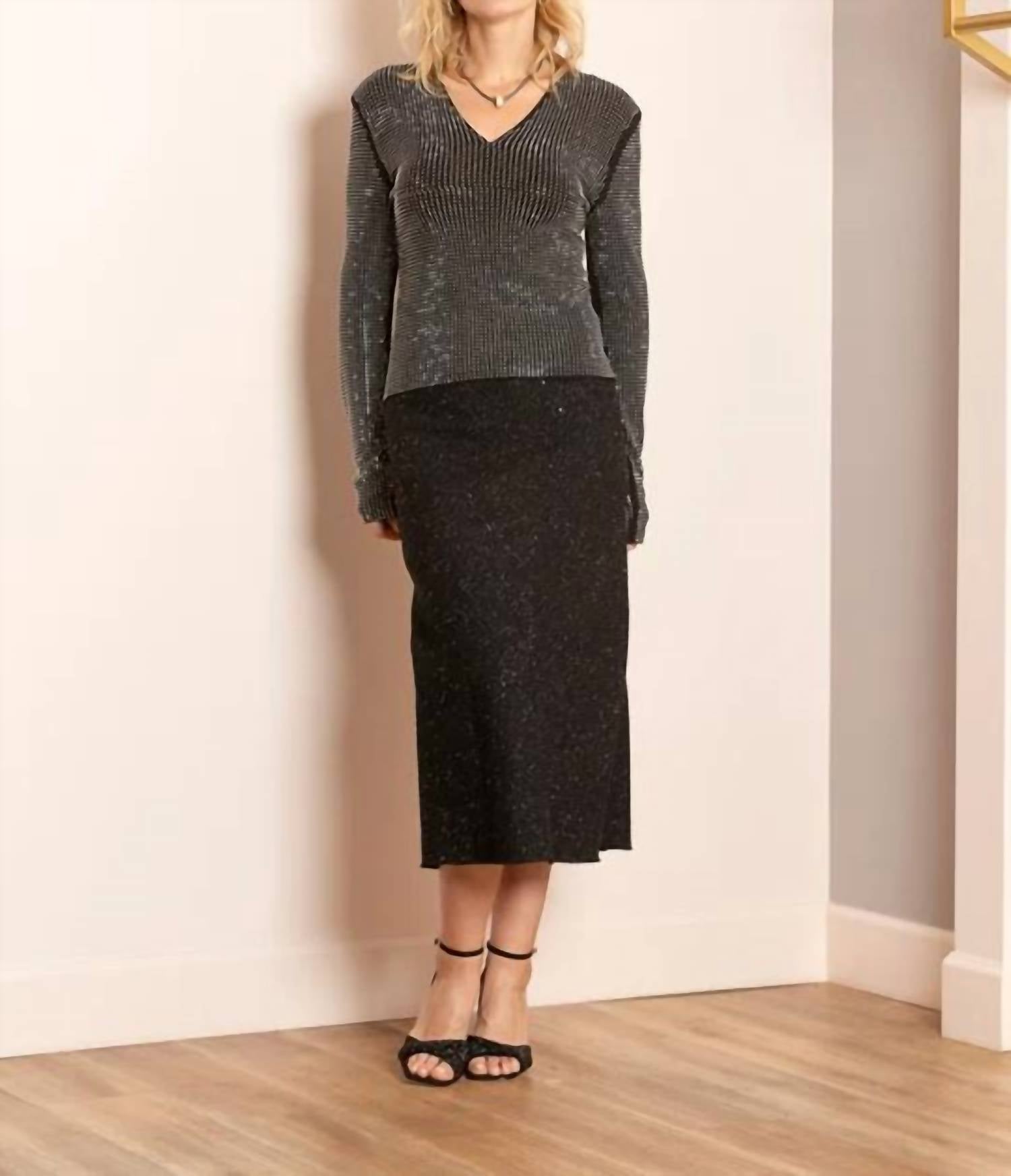 Jessie Liu - Mariah V-neck Beading Blouse