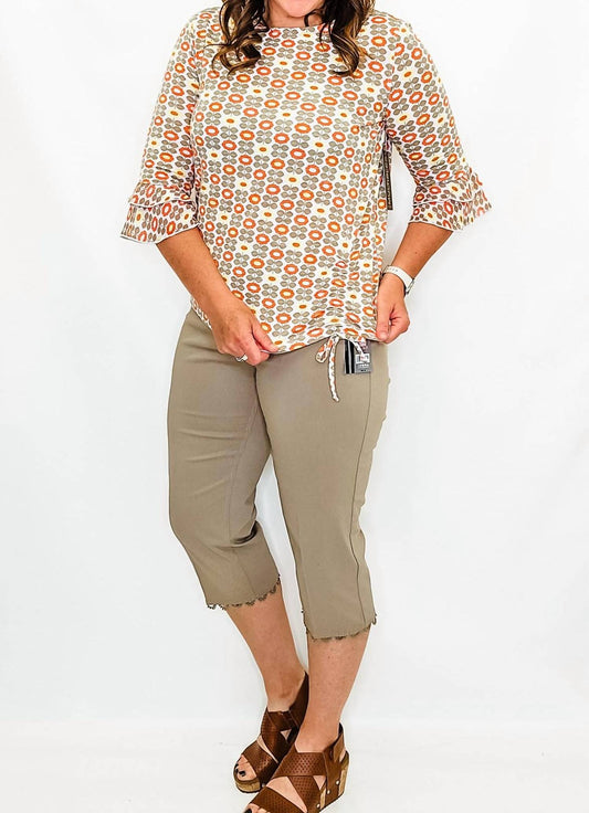 Multiples - Flower Three Quarter Sleeve Top