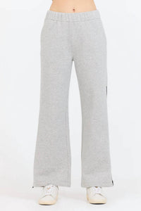 Vintage Havana Contrast Zipper Flare Pant in grey - women's pants