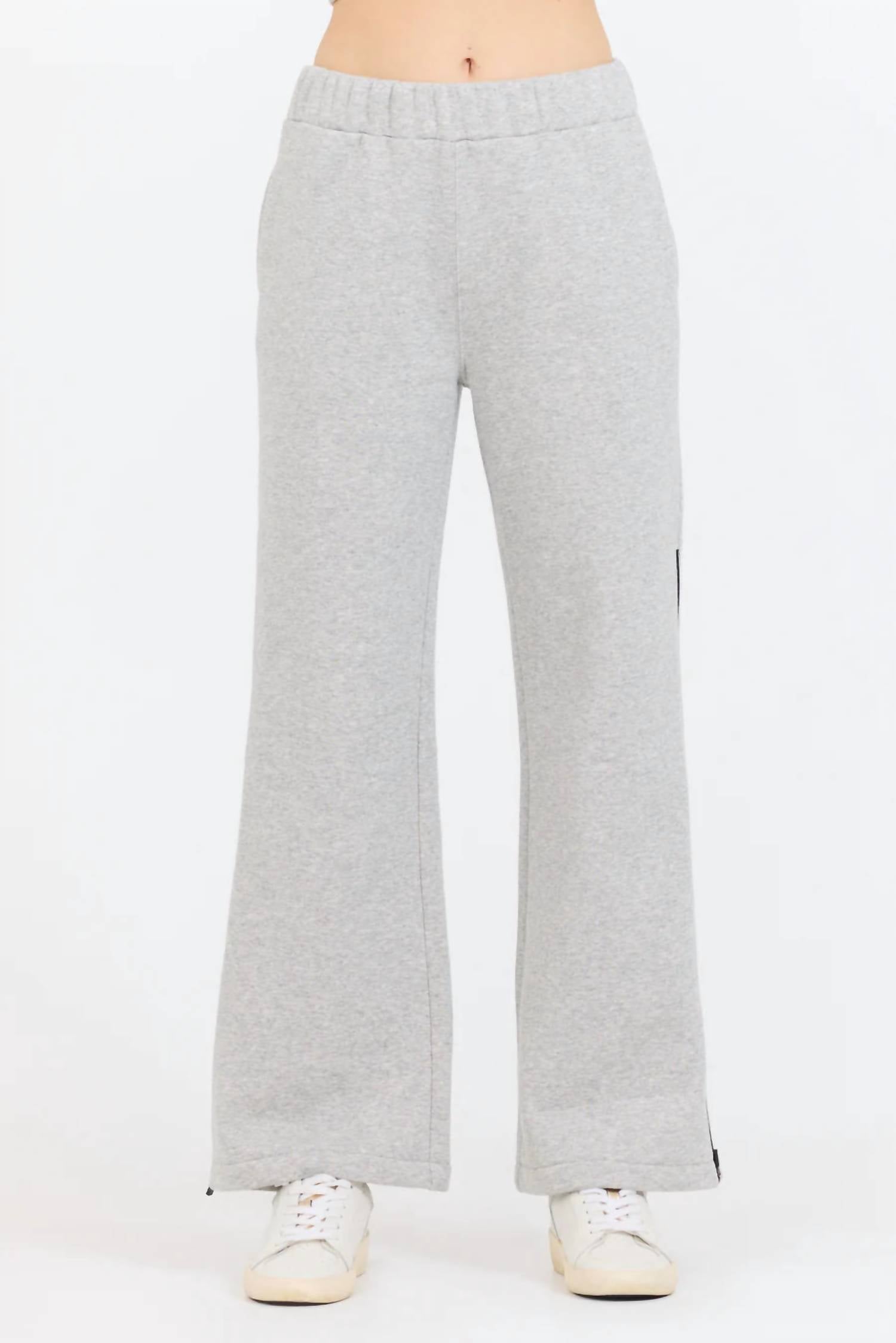 Vintage Havana Contrast Zipper Flare Pant in grey - women's pants