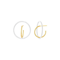 Gold & Honey - Women's Floating Enamel Hoop Earrings