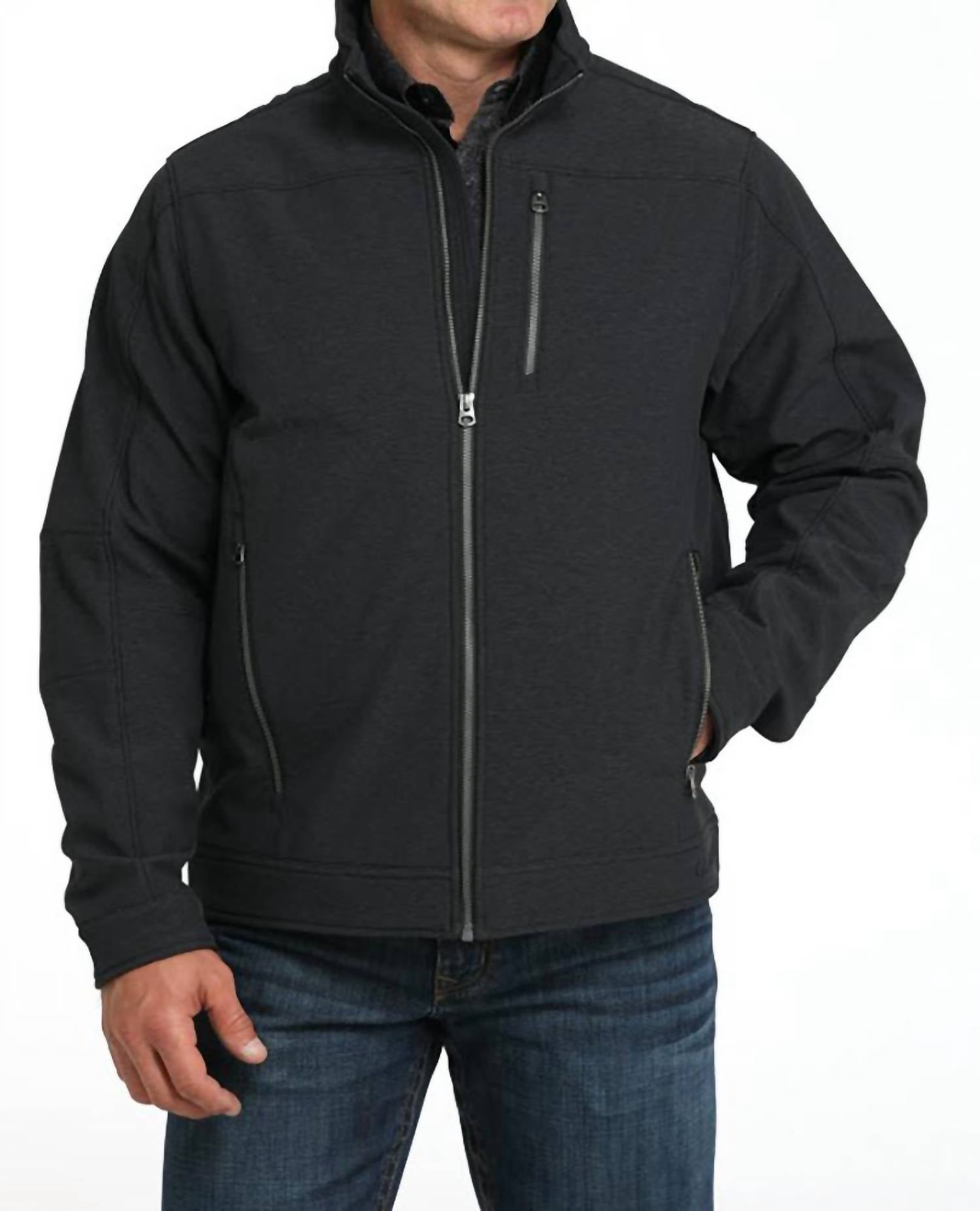 CINCH Men's Concealed Carry Bonded Softshell Jacket in black - men's jacket