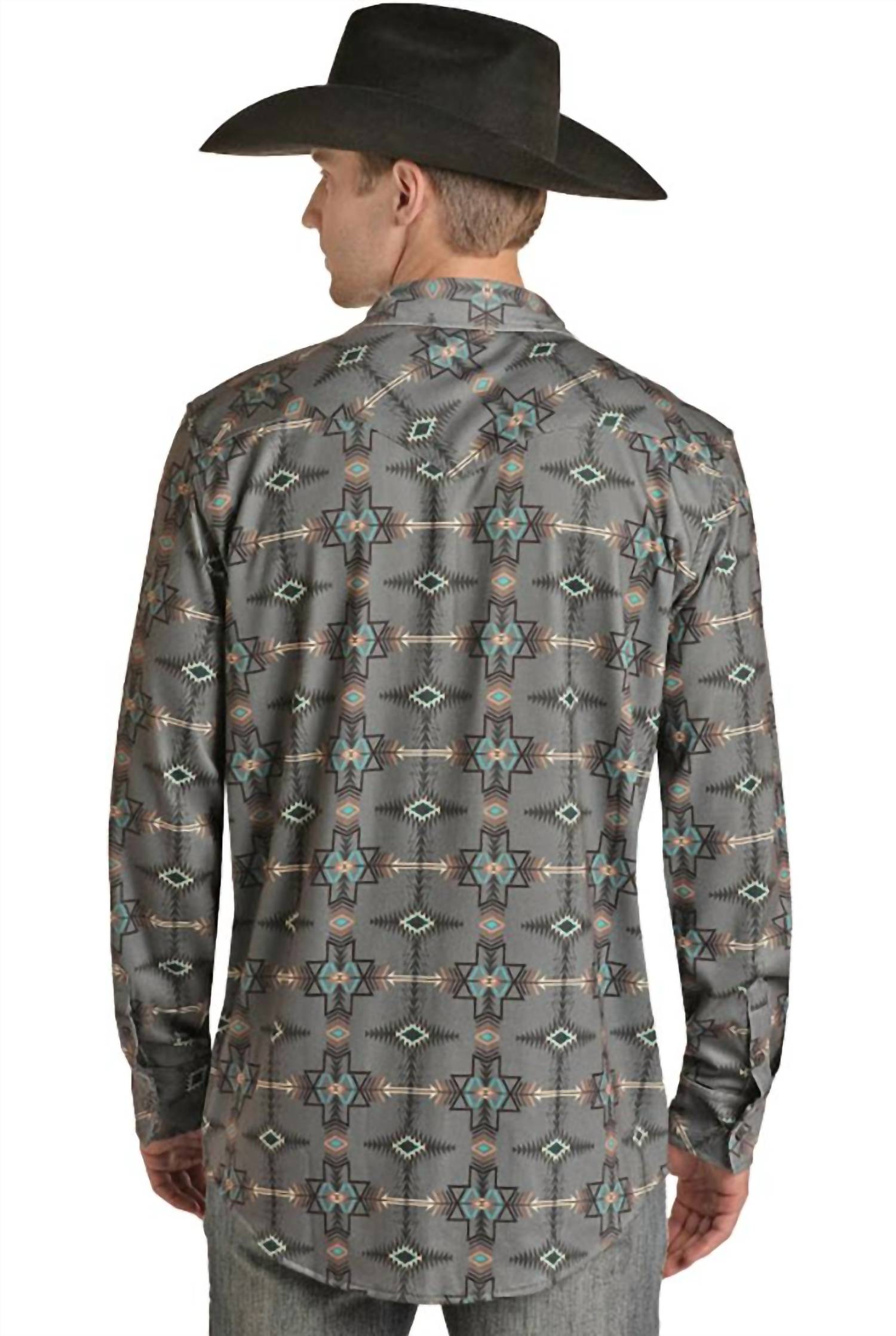 Rock & Roll Denim - Brushed Knit Aztec Button Down Shirt
