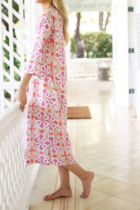 Marea Sheath Tunic Dress in pink multi - women's dress - detail view