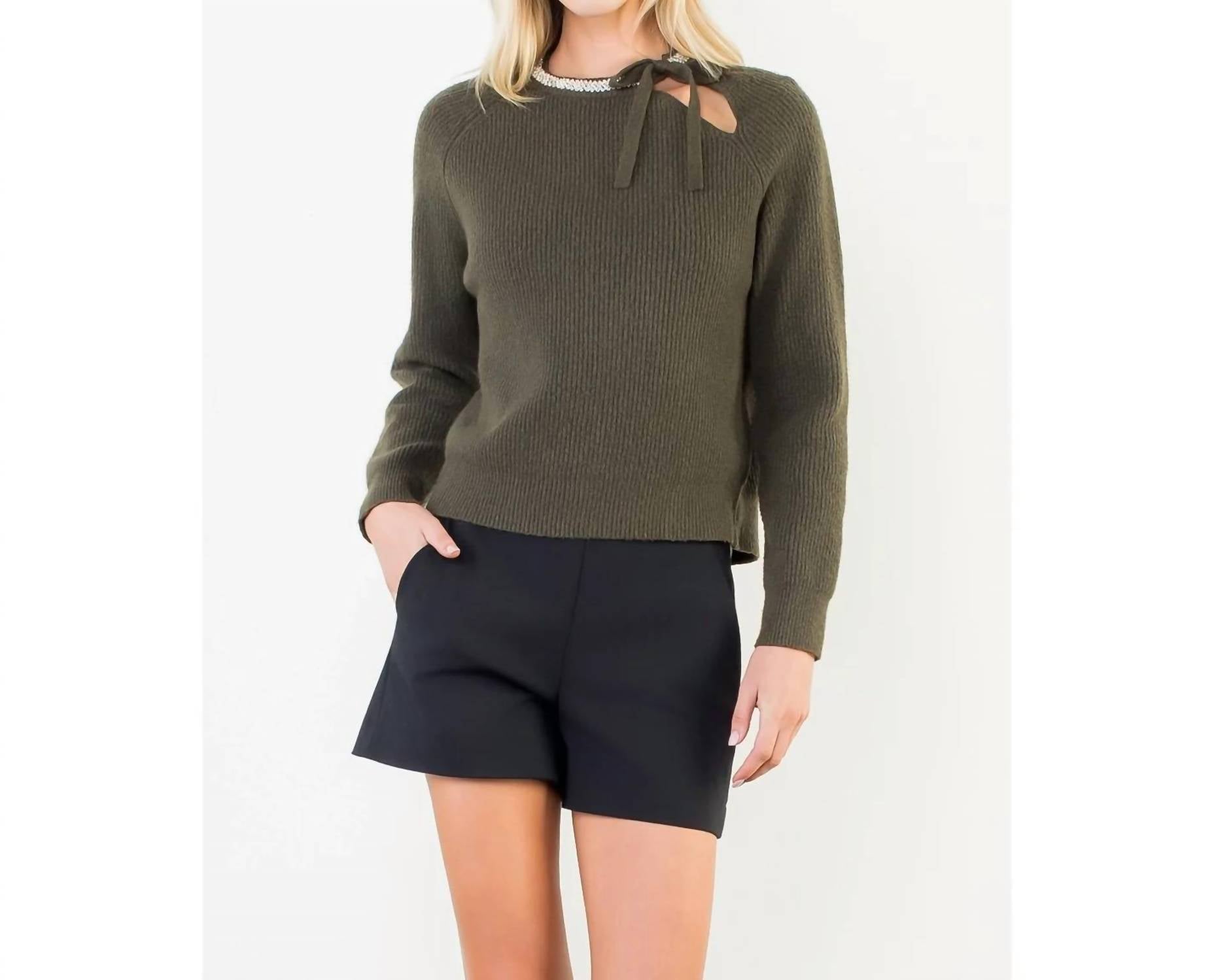Thml - Jeweled Neck & Ties Sweater