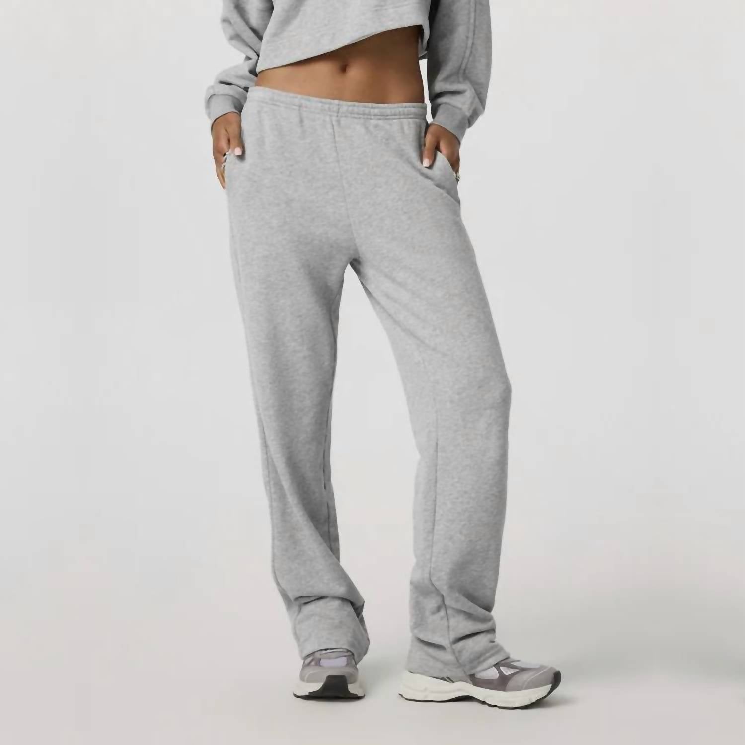 Vuori Sedona Straight Leg Sweatpant in light heather grey - women's sleepwear