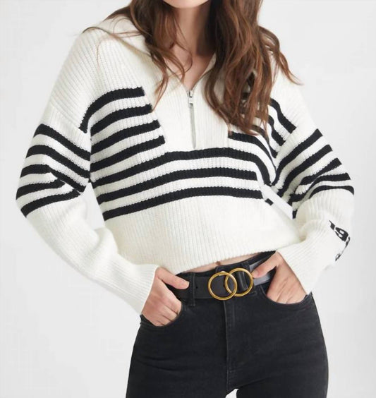 525 America - Norah: 1983 Stripe Half-Zip Sweater