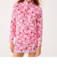 Lilly Pulitzer Skipper Popover Half Zip Pullover in coconut dear heart - women's top
