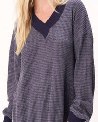 PROJECT SOCIAL T Cozy Thermal Sweater in purple - women's sweater - detail view