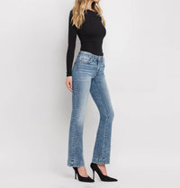 Vervet By Flying Monkey - Mid Rise Seamless Waistband Bootcut Jeans