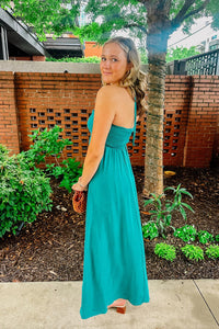 Self Contrast - Katya U-shape Halter Maxi Dress