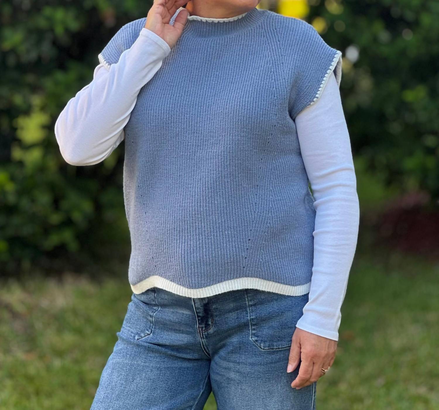Ee:Some - The Silver Lining Ribbed Knit Sweater