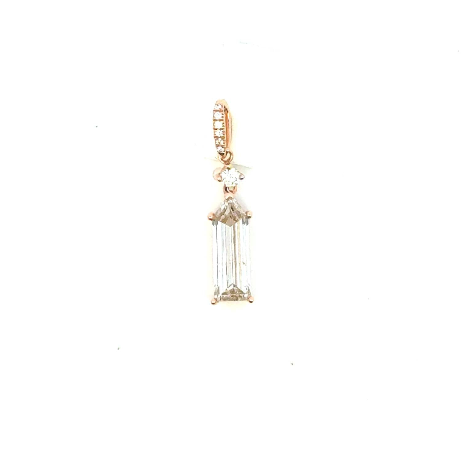 Aamiaa - 1.31 Carat Natural Diamond Emerald Cut Drop Pendant