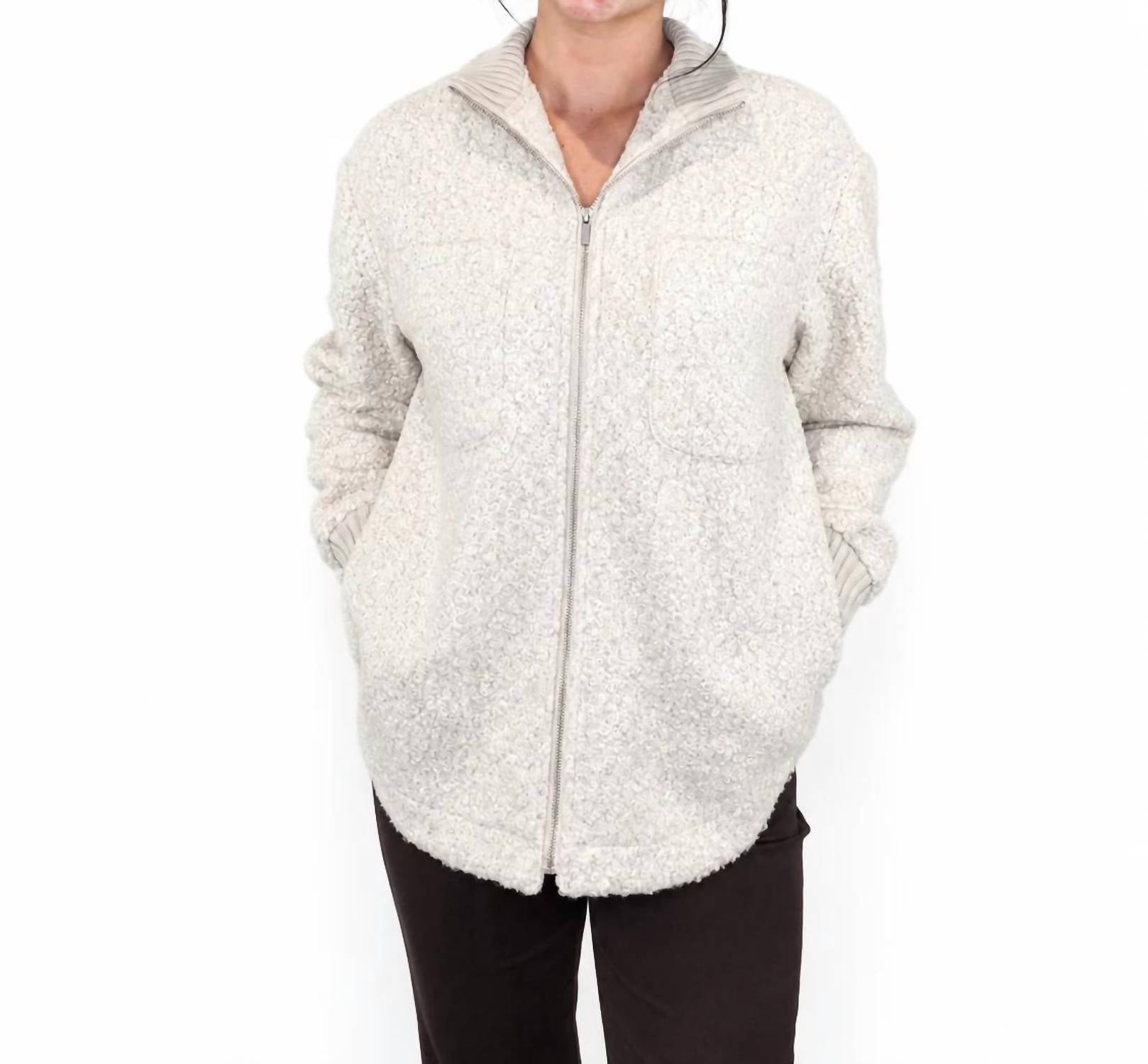 Charlie B - Zipper Front Boucle Jacket