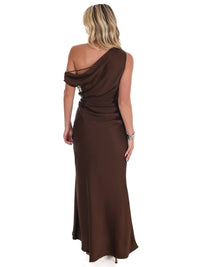 Mable - Satin Luxe One Shoulder Maxi Dress