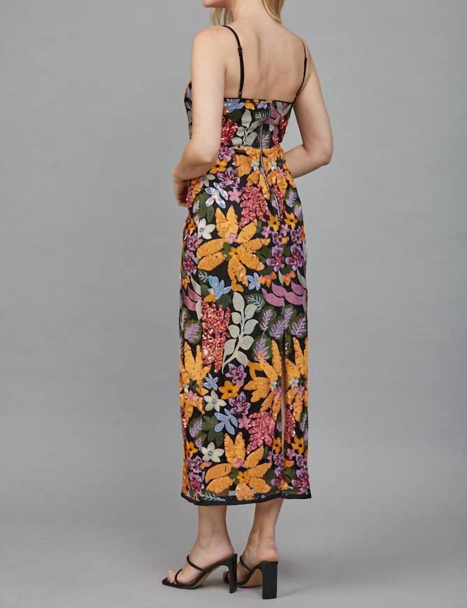 Fate - Women's Floral Sequin Midi Dress