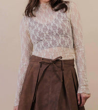Very J - Mesh Lace Long Sleeve Top