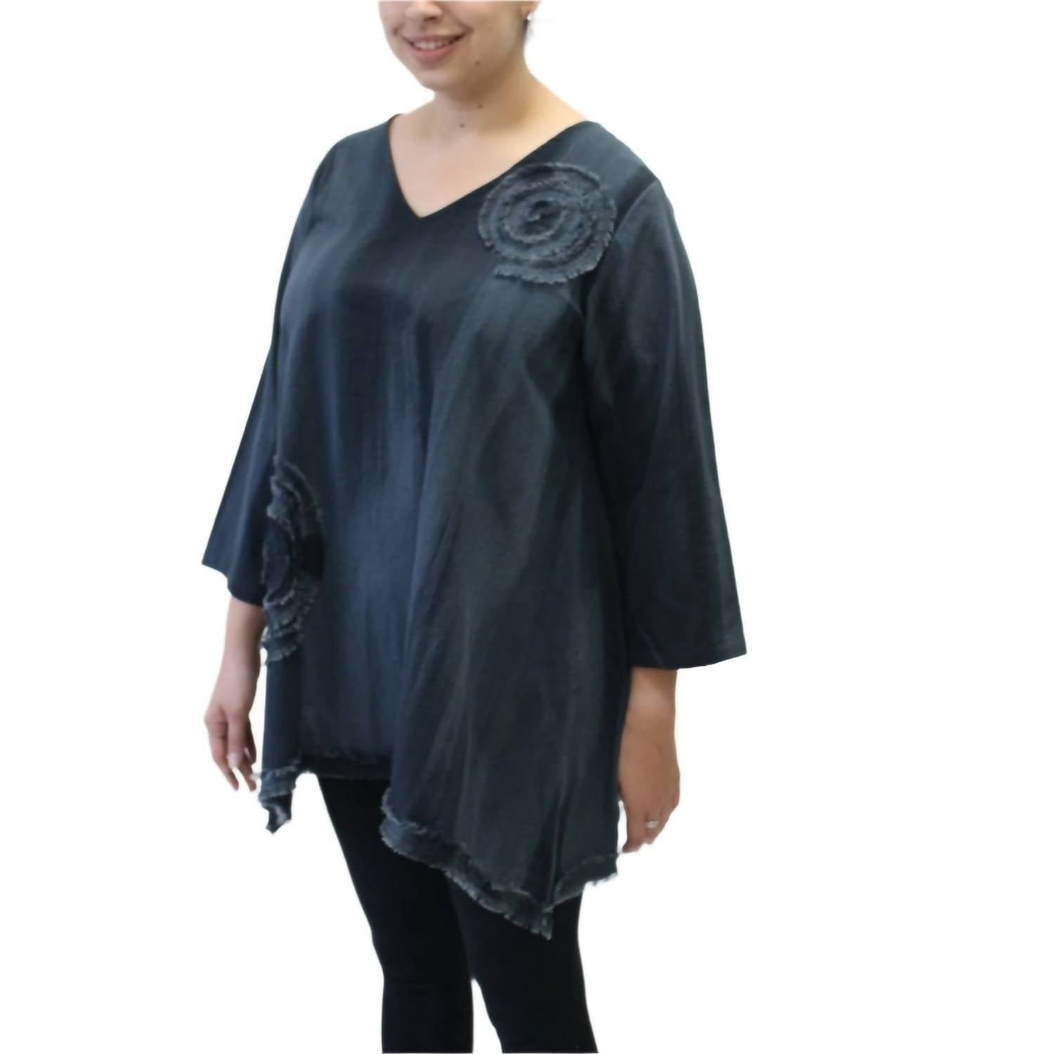 Modesce - Hand Painted Cotton Fringe Swirl Tunic